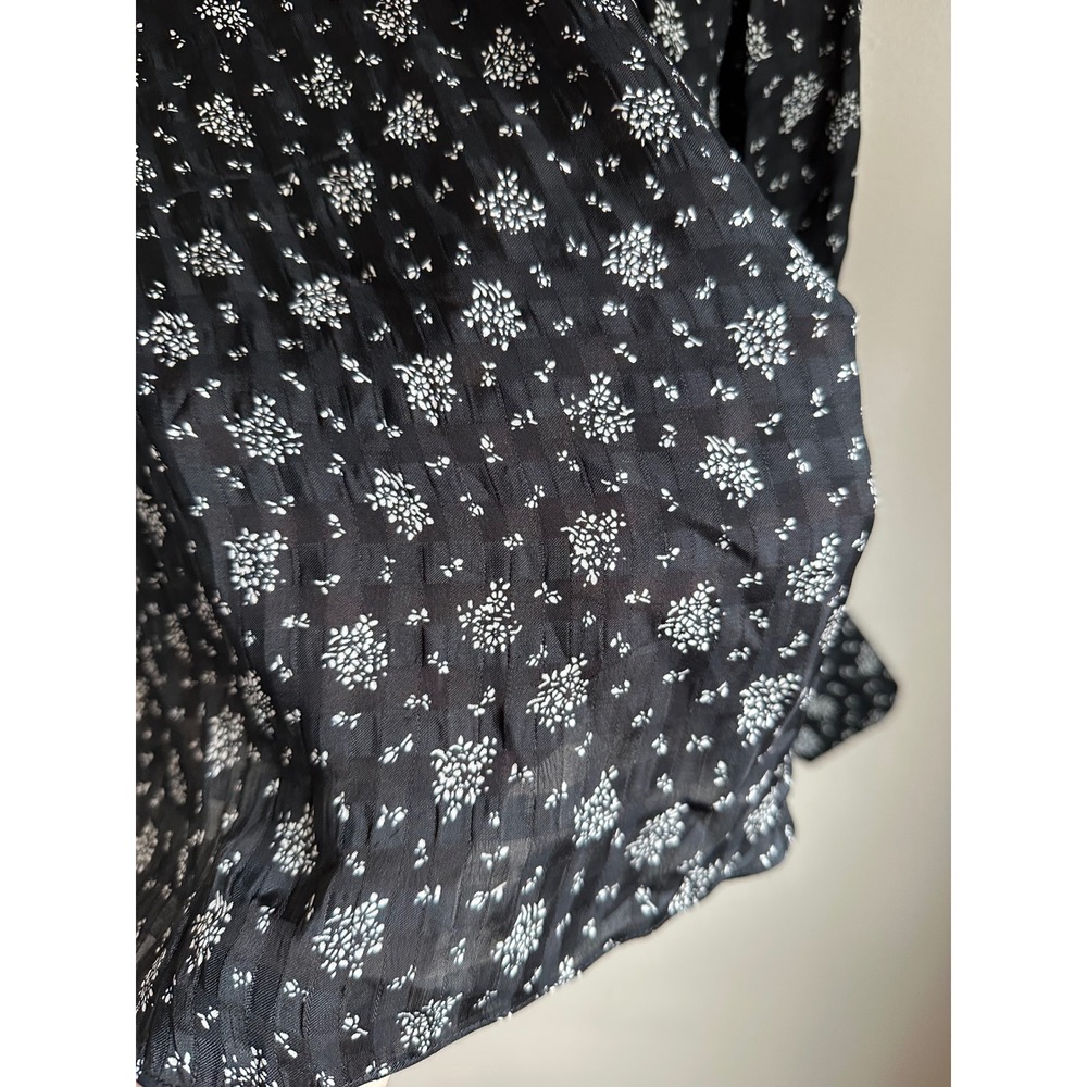 Madewell Button Down Shirt Womens S Black Floral EUC Textured Long Sleeve NT227 - Picture 10 of 10